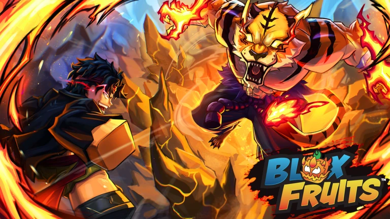 ภาพโปรโมตพลัง Tiger จากหน้าเกม Blox Fruits บน Roblox
