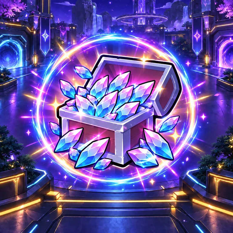 100 Trait Reroll — Anime Vanguards บนฉากลานนีออนพร้อมวงแสง