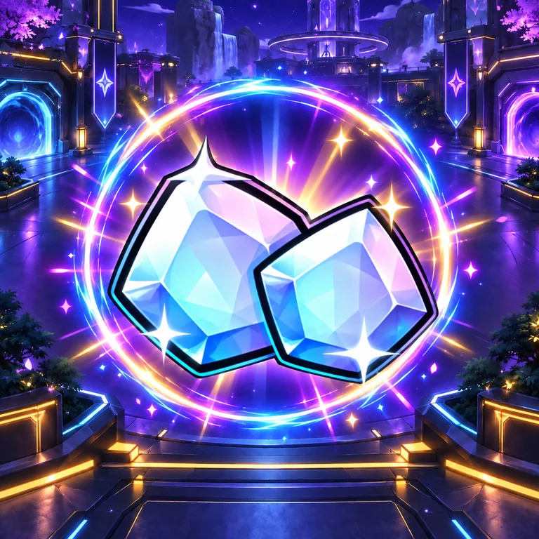 500 GEMS — Anime Vanguards บนฉากลานนีออนพร้อมวงแสง