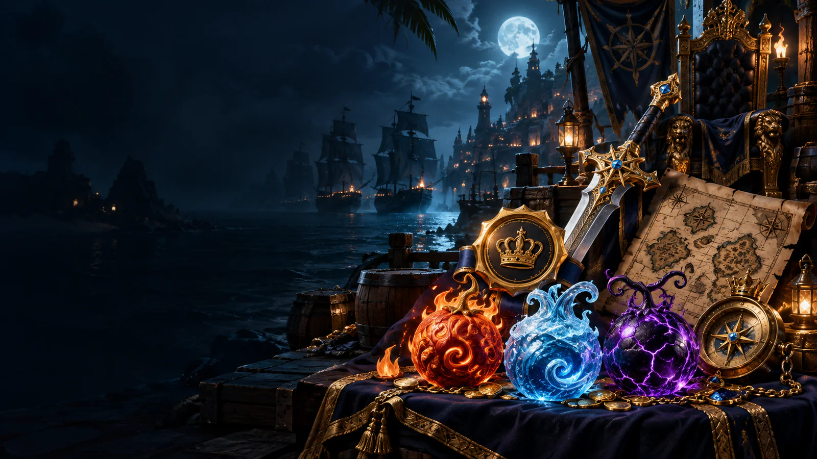 ดาบ แผนที่ เหรียญพาส และผลเวทมนตร์ สำหรับ King Legacy