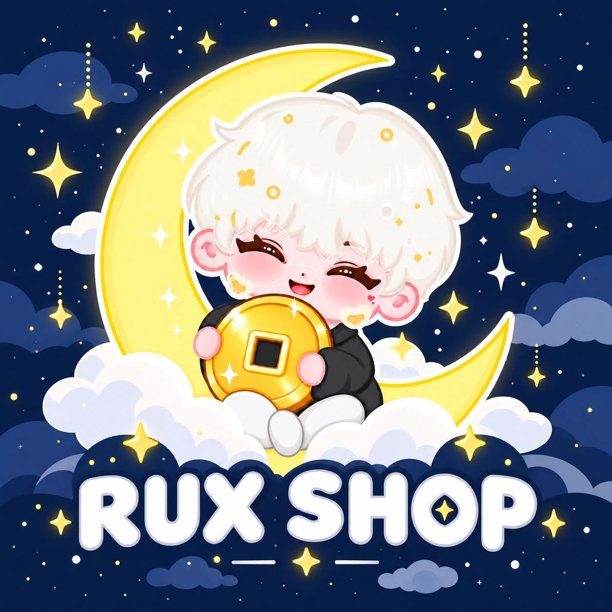 RUX Shop โลโก้พระจันทร์และมาสคอต